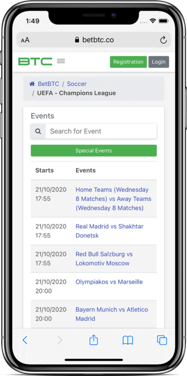 betbtc sportsbook matches