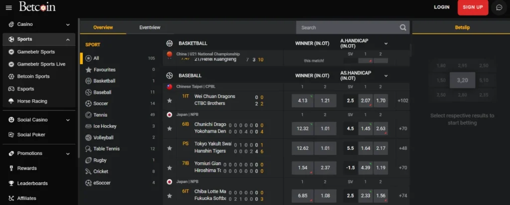 betcoin sports matches