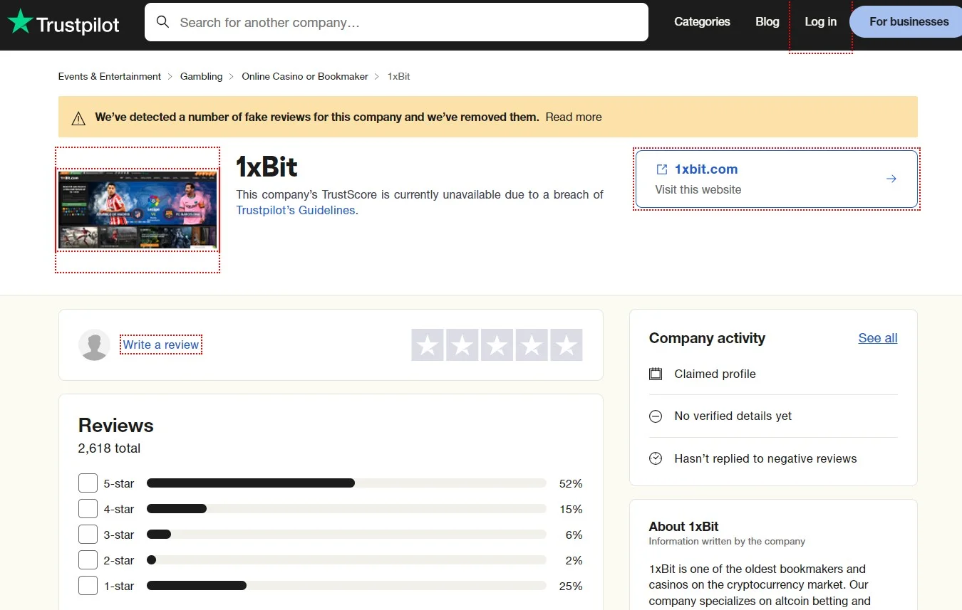 1xbit trustpilot review