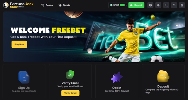 Fortunejack - welcome freebet