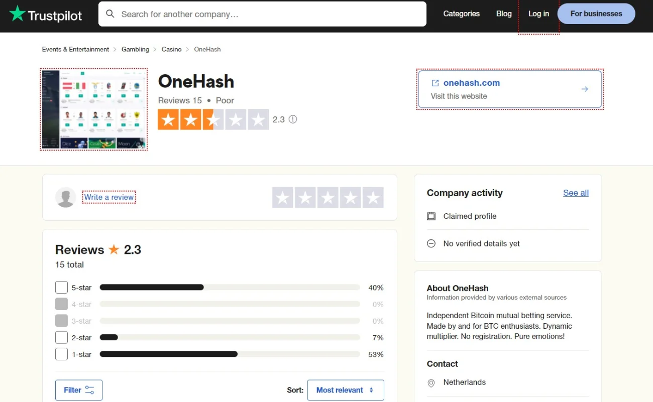 onehash-trustpilot-rating