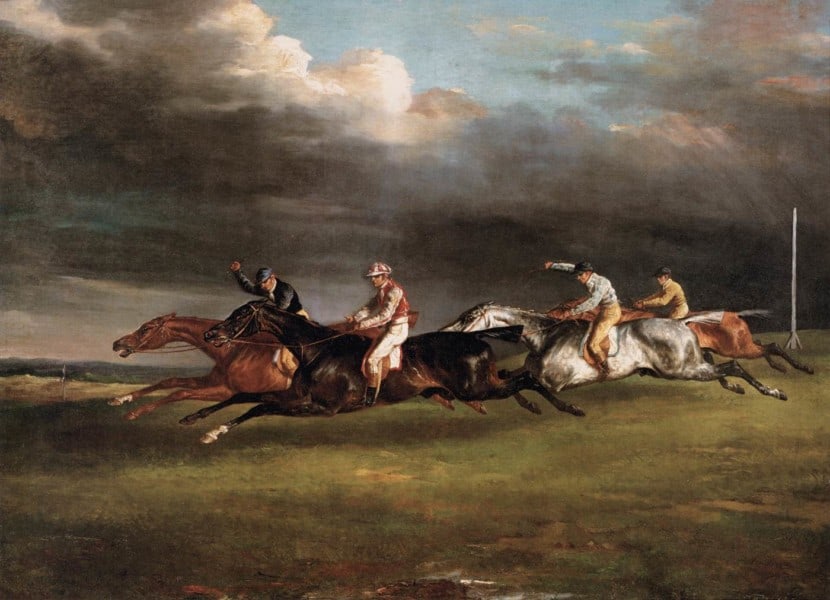 horse racing painting