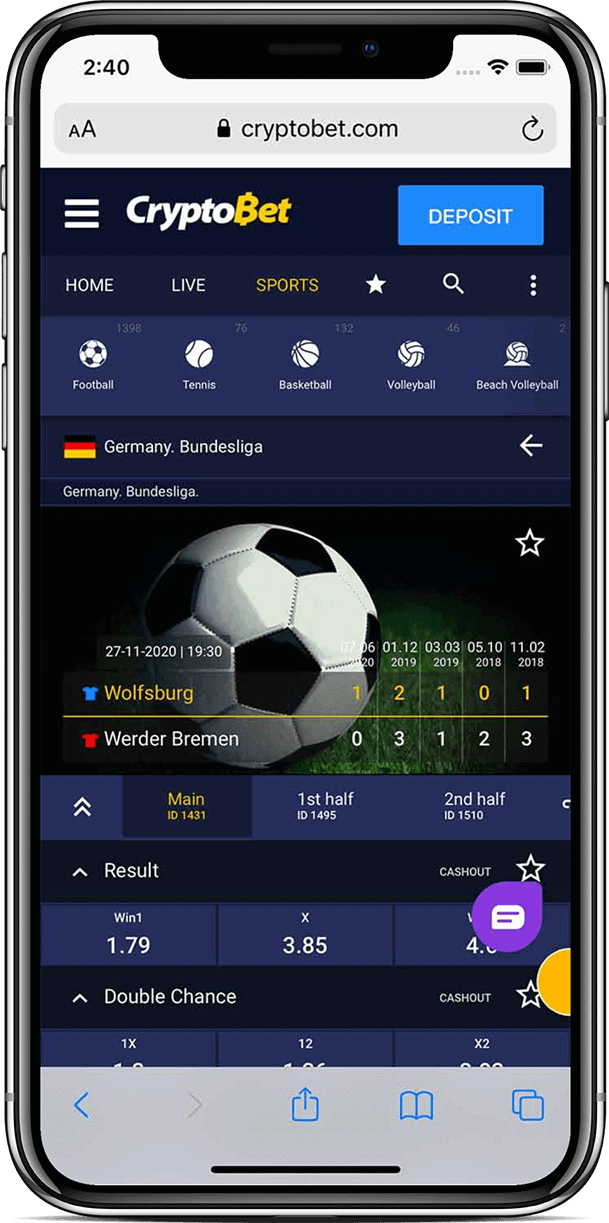 cryptobet mobile view