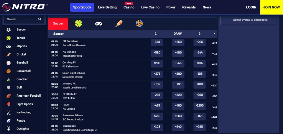 Nitrobetting sports and esports