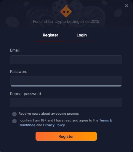 Bitsler Registration