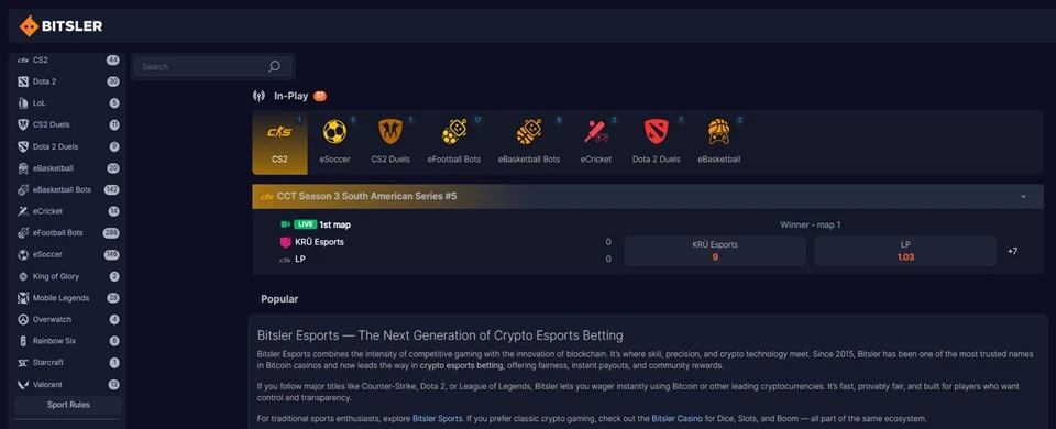 Bitsler esports