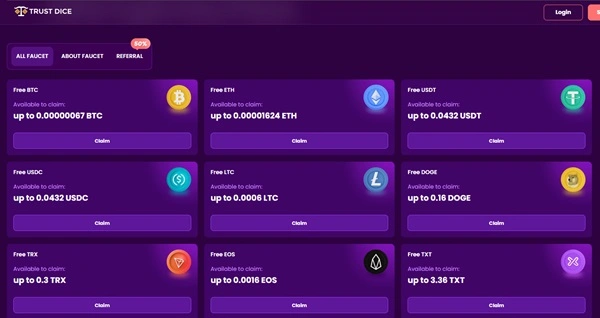 TrustDice Crypto Faucet