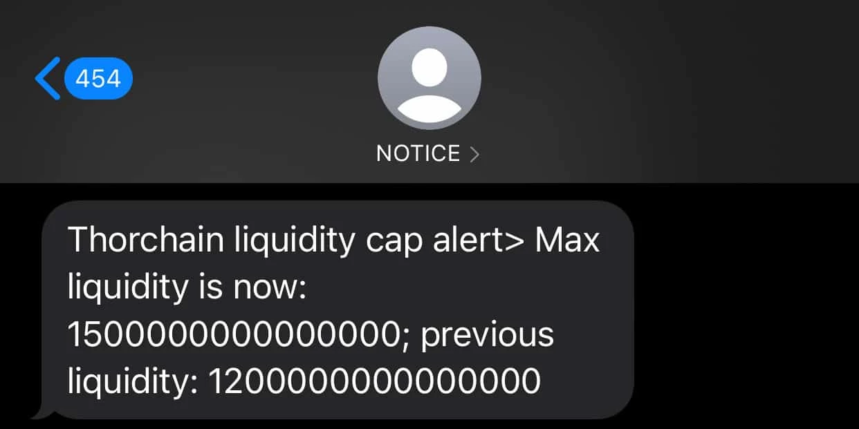 thorchain liquidity cap