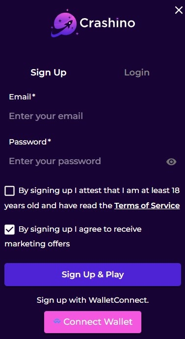crashino sign up
