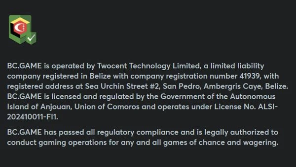 BC.Game License
