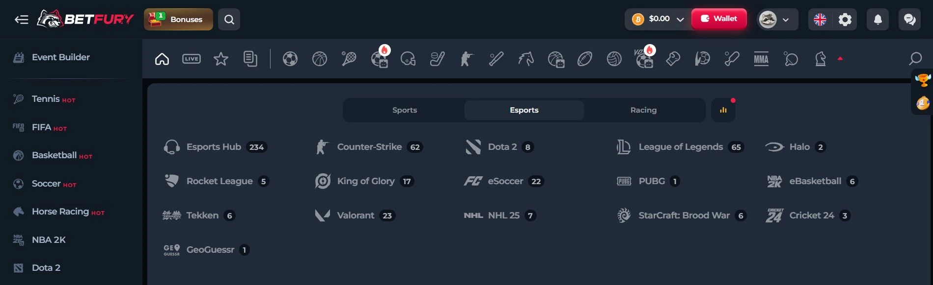 BetFury Espors