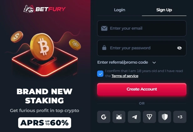 betfury registration process
