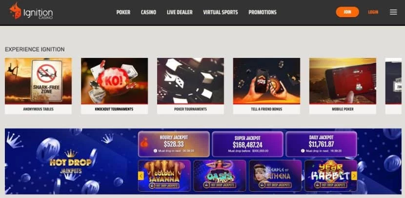 Ignition casino sportsbook homepage horizontal
