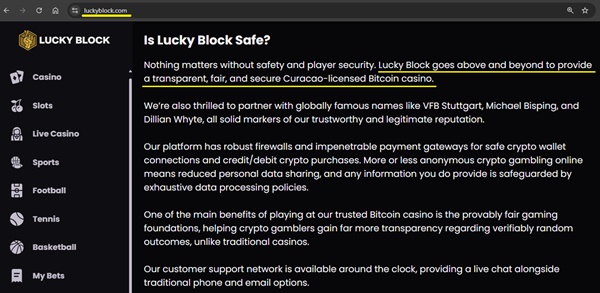 LuckyBlock Curacao License