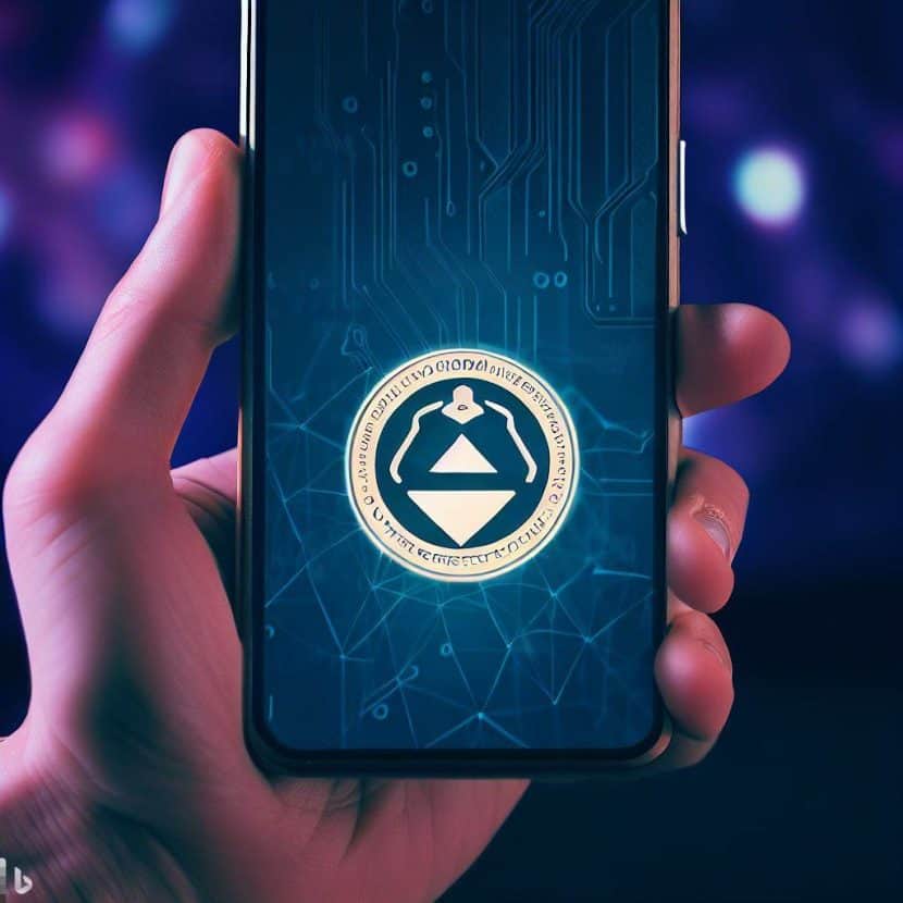 mobile crypto wallet in hand