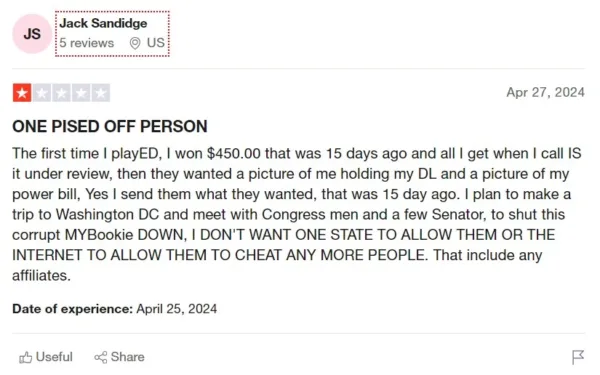 mybookie.ag player review on trustpilot