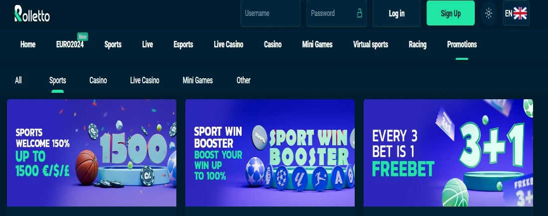 rolletto sports bonuses