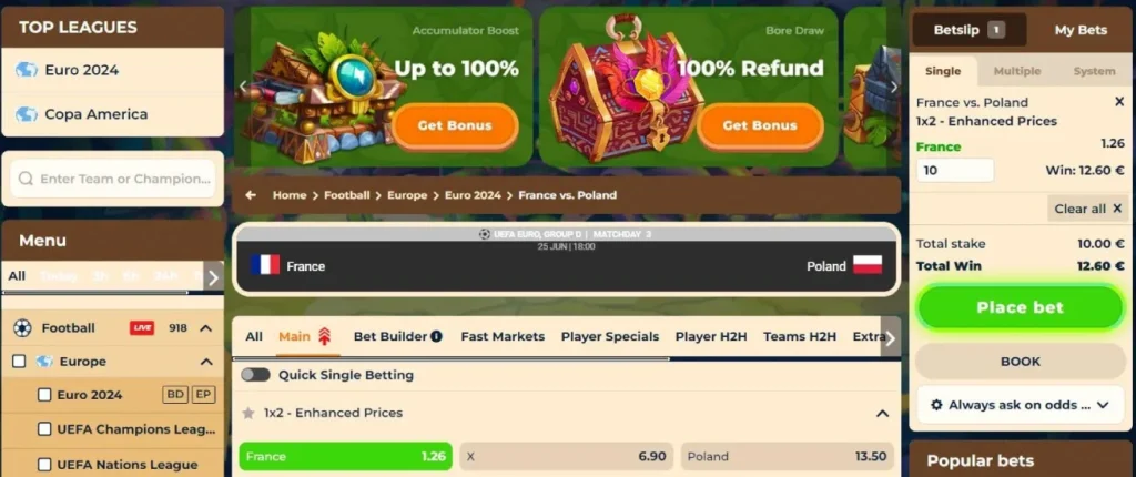 wazamba betting