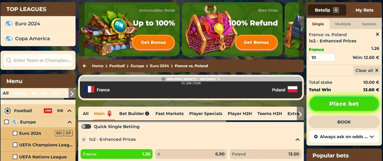 wazamba betting