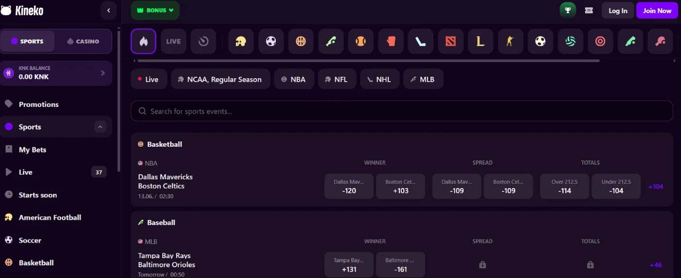 kineko sportsbook