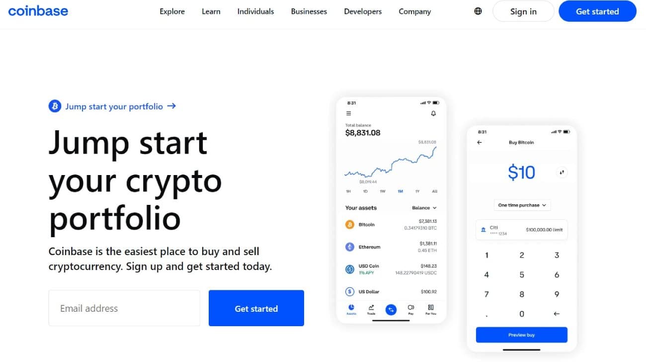 coinbase website