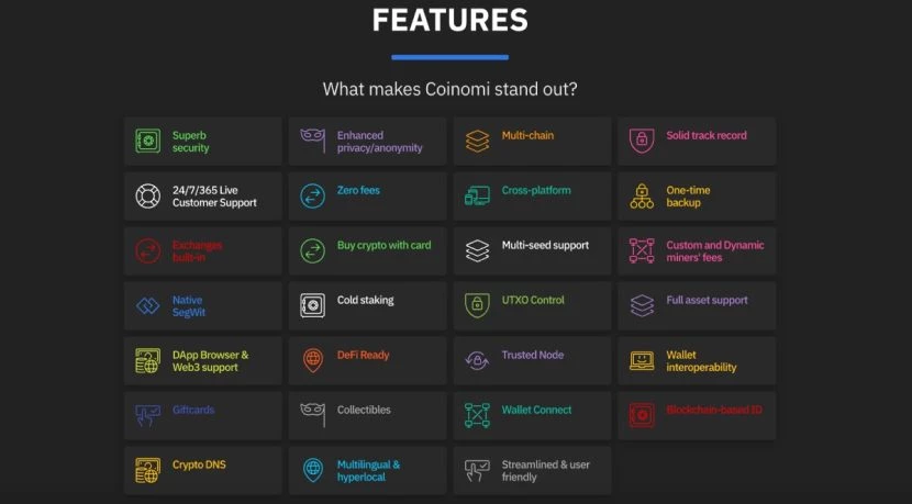 coinomi features