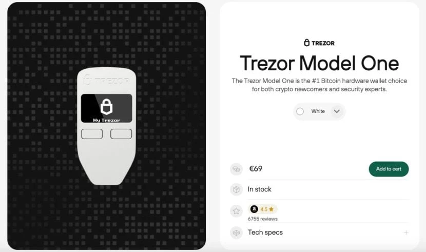 trezor model one crypto wallet