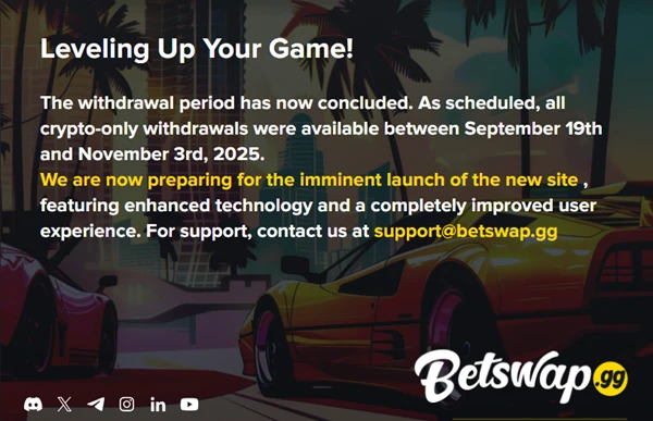 Betswap - maintenance