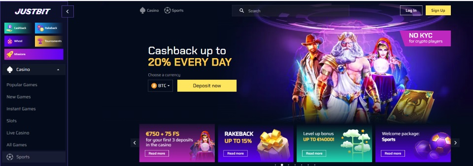 justbit casino home