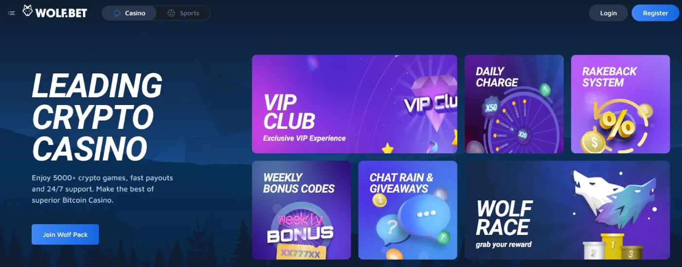 wolf.bet homepage
