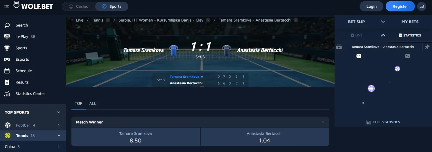 wolfbet live betting