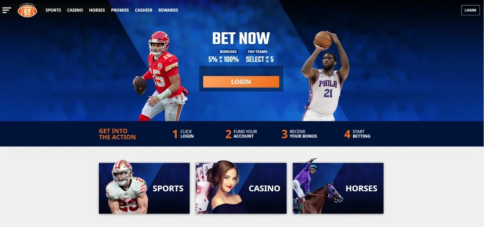 GTBets casino homepage