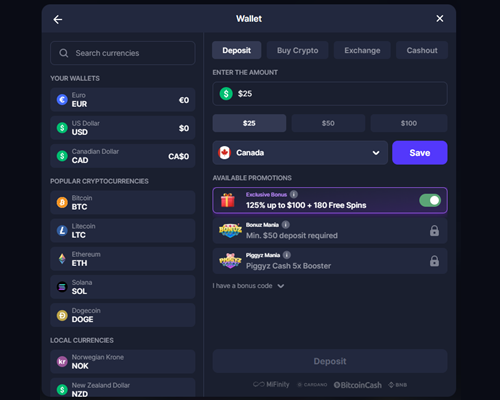 bitstarz deposits