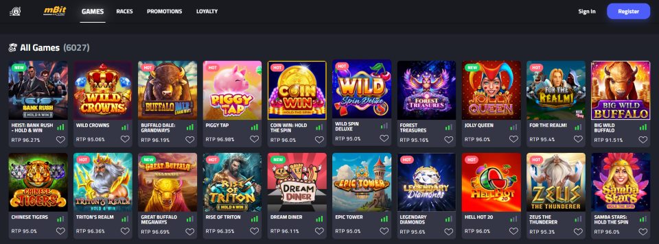 mBit Casino Games