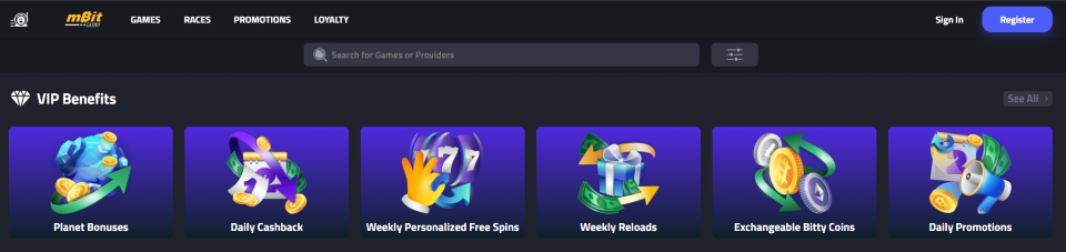 mBit Casino VIP program benefits