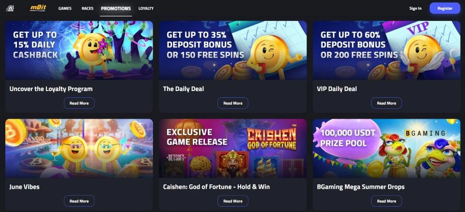 mBit Casino promotions