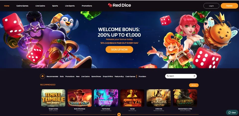 red dice casino homepage
