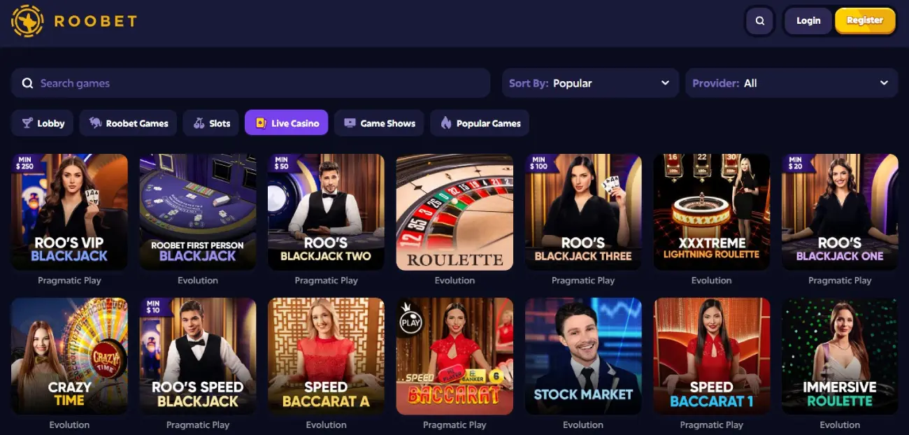 roobet live casino