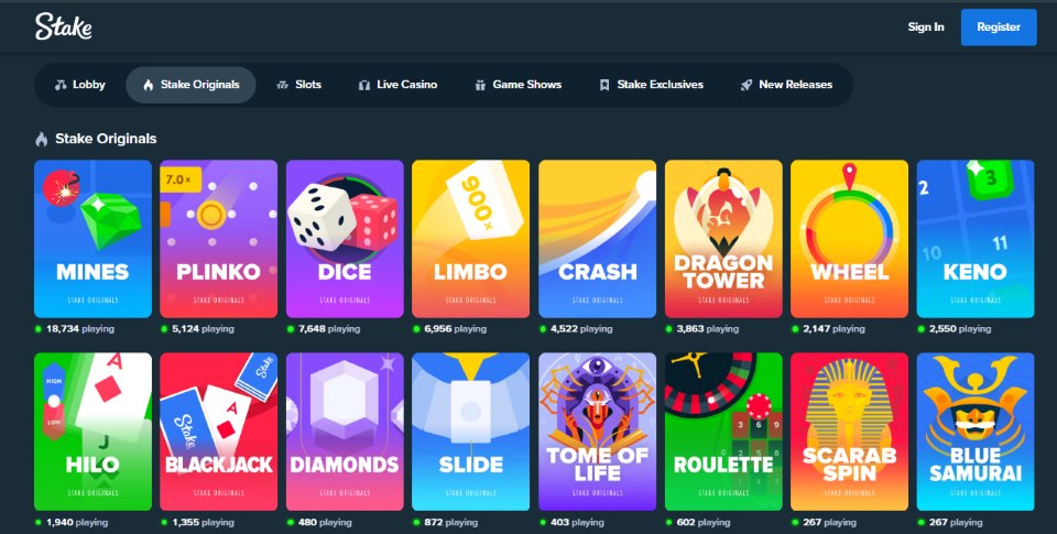 stake casino games