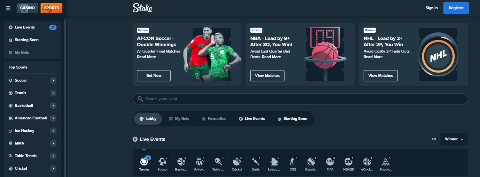stake sportsbook homepage new