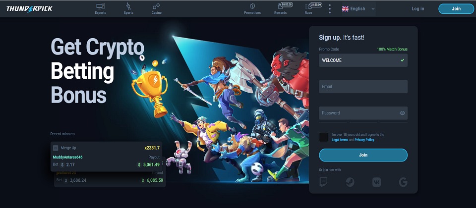 thunderpick sportsbook home