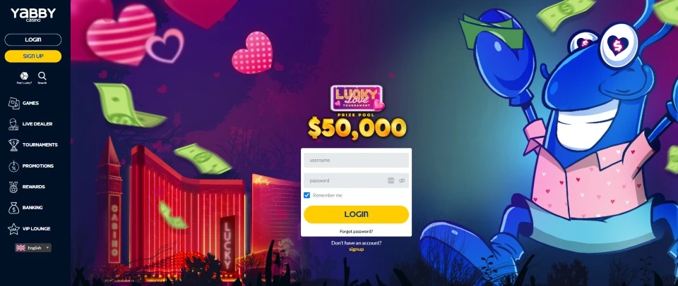 yabby casino homepage
