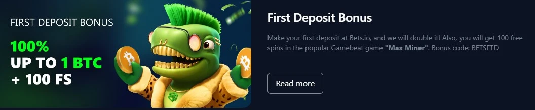 Bets.io Casino Deposit Bonus