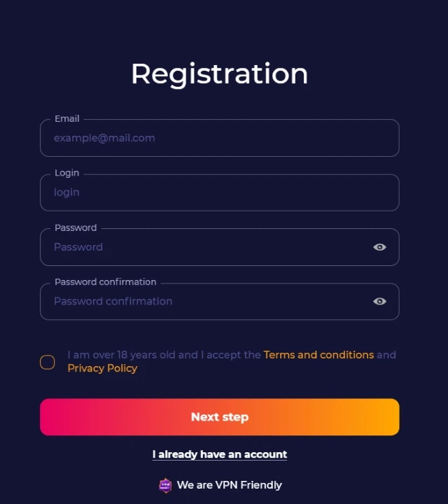 CosmicSlot registration
