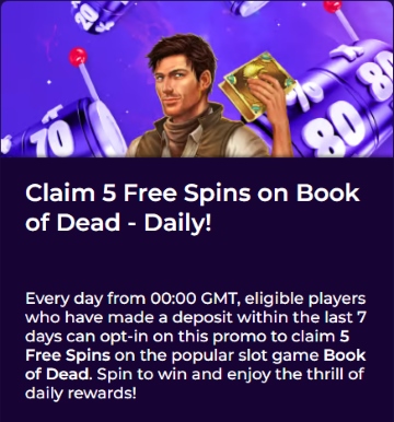 Crashino Casino Free spins on the Book of dead