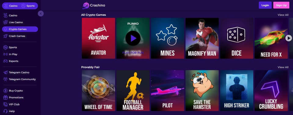 Crashino Casino Games