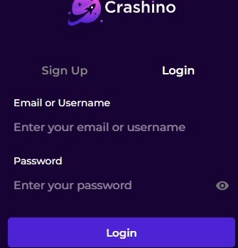 Crashino Casino Registration