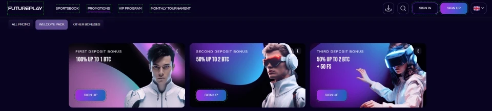 FuturePlay Casino welcome bonus