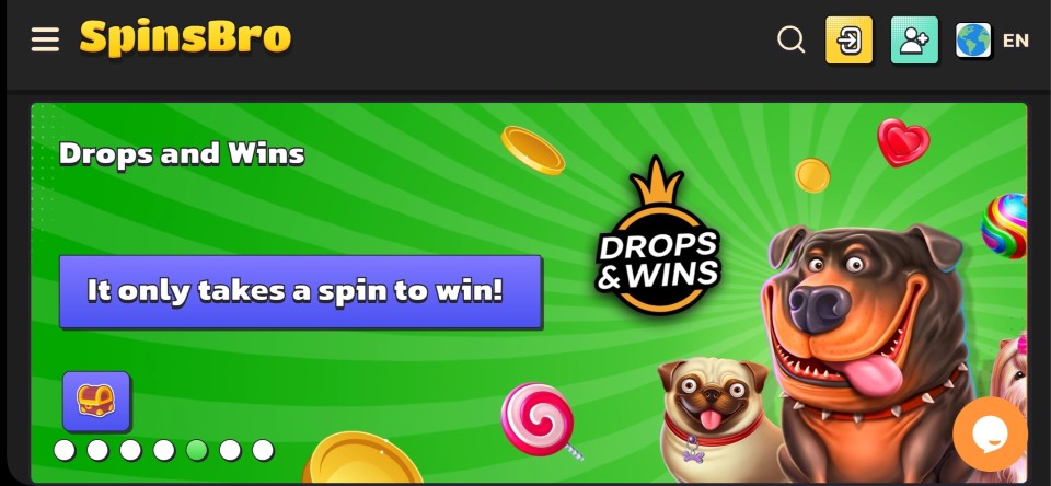 Spinsbro Casino mobile view