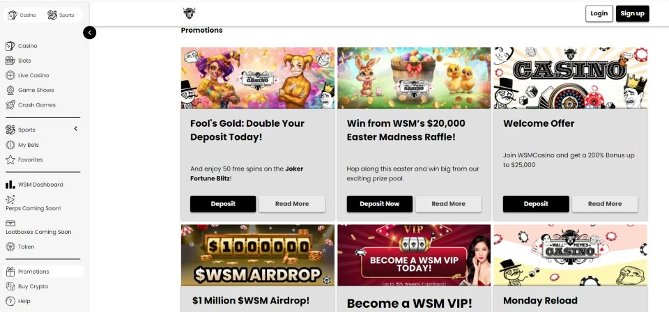 WSM Casino promotions